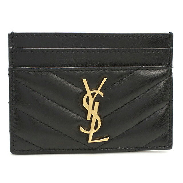 中古 サンローラン カードケース レディース ブランド SAINT LAURENT カサンドラ 423291 ブラック 財布 USDSL107943011