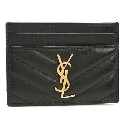 中古 サンローラン カードケース レディース ブランド SAINT LAURENT カサンドラ 423291 ブラック 財布 USDSL107943011