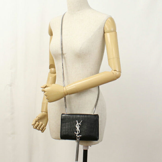 中古 サンローラン ショルダーバッグ レディース ブランド SAINT LAURENT チェーン レザー 354120 ブラック USDSL108577011