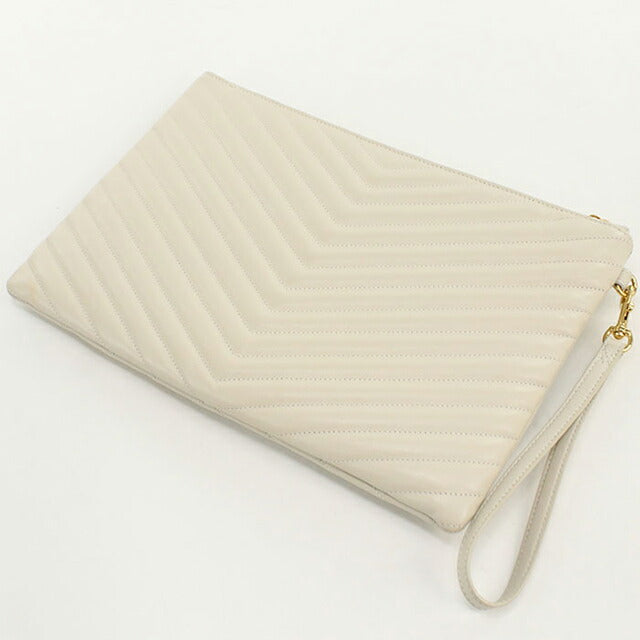Used Saint Laurent clutch bag ladies brand SAINT LAURENT monogram leather 59193 white USDSL108704011