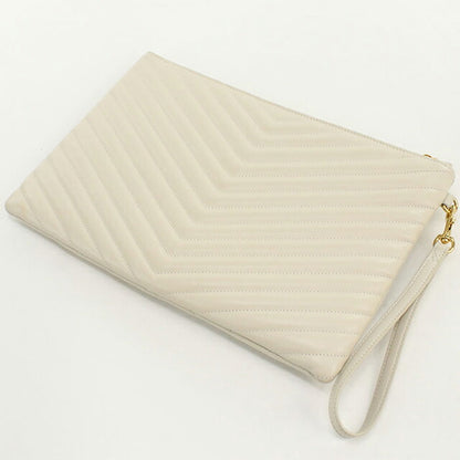 Used Saint Laurent clutch bag ladies brand SAINT LAURENT monogram leather 59193 white USDSL108704011