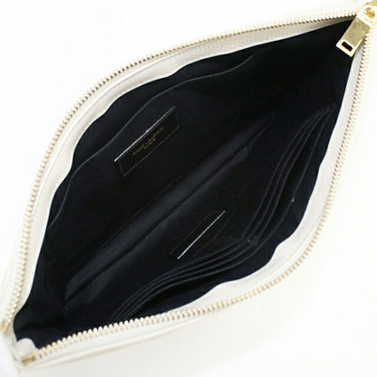 Used Saint Laurent clutch bag ladies brand SAINT LAURENT monogram leather 59193 white USDSL108704011