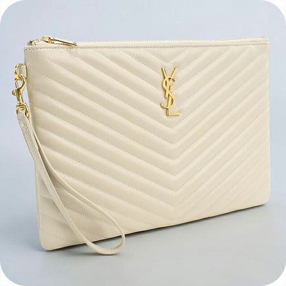 Used Saint Laurent clutch bag ladies brand SAINT LAURENT monogram leather 59193 white USDSL108704011
