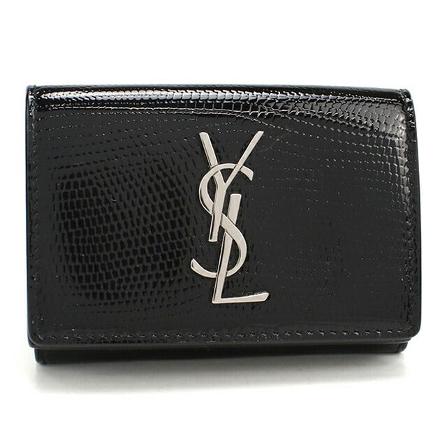 中古 サンローラン 三つ折り財布 三折財布 レディース ブランド SAINT LAURENT 517378 ブラック USDSL108787011