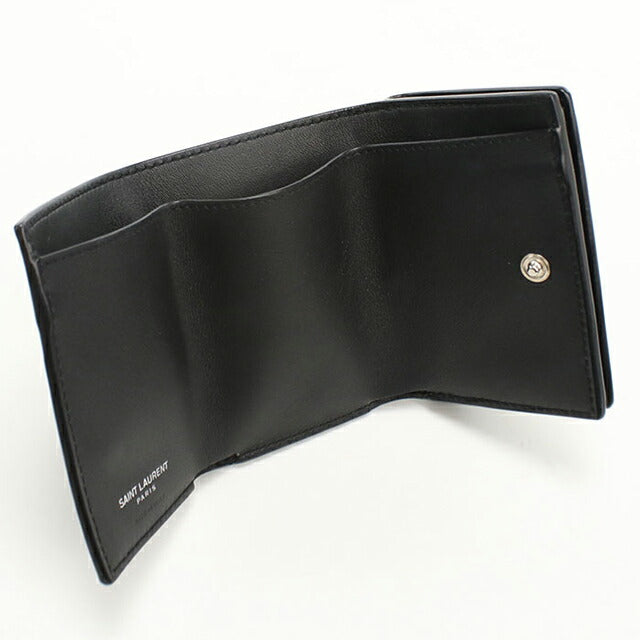 中古 サンローラン 三つ折り財布 三折財布 レディース ブランド SAINT LAURENT 517378 ブラック USDSL108787011