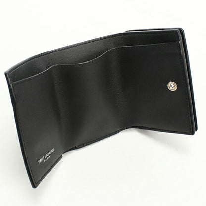 中古 サンローラン 三つ折り財布 三折財布 レディース ブランド SAINT LAURENT 517378 ブラック USDSL108787011