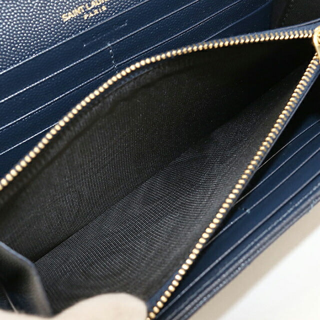Used Saint Laurent long wallet bi-fold ladies brand SAINT LAURENT Cassandra large flap wallet 372264 navy USDSL109576011