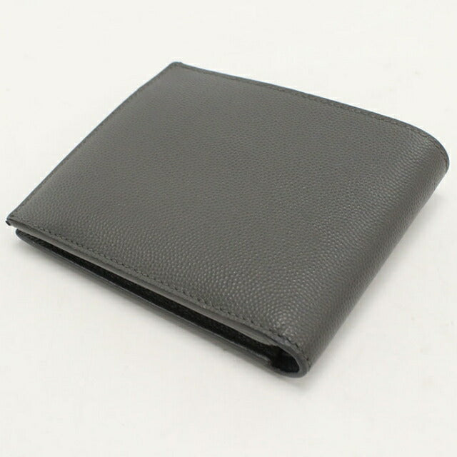 SAINT LAURENT 二つ折り財布 濃いグレー 中古 サンローラン 二つ折り財布 二折財布 メンズ ブランド SAINT