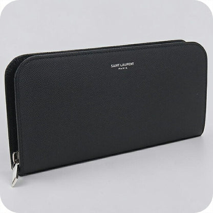 Used Saint Laurent long wallet round zipper men&