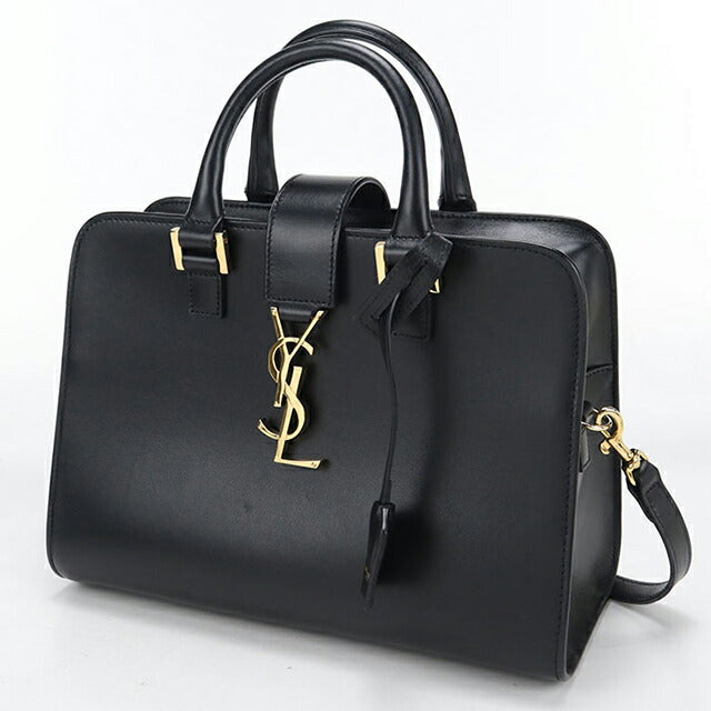 中古 サンローラン ハンドバッグ レディース ブランド SAINT LAURENT ベイビーカバス 2WAY レザー 568853 ブラック USDSL111246011