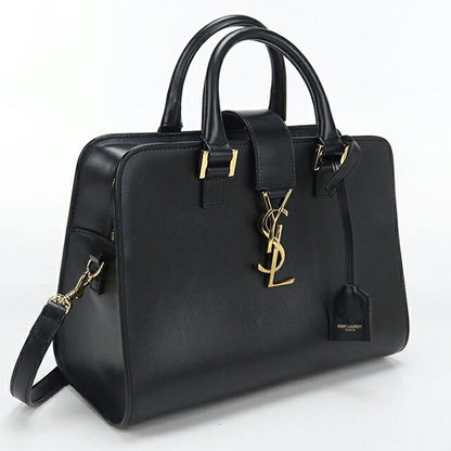 中古 サンローラン ハンドバッグ レディース ブランド SAINT LAURENT ベイビーカバス 2WAY レザー 568853 ブラック USDSL111246011