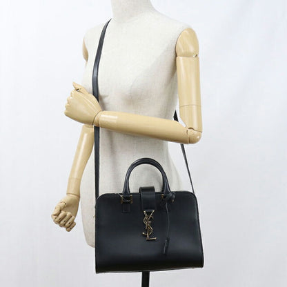 中古 サンローラン ハンドバッグ レディース ブランド SAINT LAURENT ベイビーカバス 2WAY レザー 568853 ブラック USDSL111246011