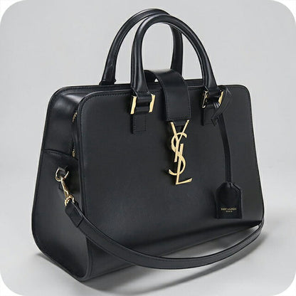 中古 サンローラン ハンドバッグ レディース ブランド SAINT LAURENT ベイビーカバス 2WAY レザー 568853 ブラック USDSL111246011