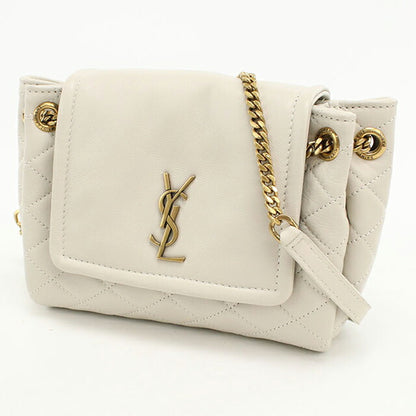 中古 サンローラン ショルダーバッグ レディース ブランド SAINT LAURENT YSLモノグラム ノリータ ミニ 672738 ホワイト USDSL111527011