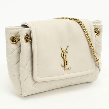 中古 サンローラン ショルダーバッグ レディース ブランド SAINT LAURENT YSLモノグラム ノリータ ミニ 672738 ホワイト USDSL111527011
