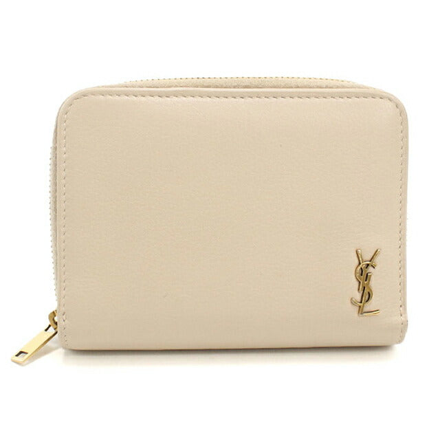 中古 サンローラン 二つ折り財布 二折財布 レディース ブランド SAINT LAURENT 635263 ベージュ USDSL111606011
