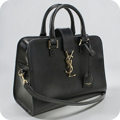 中古 サンローラン ハンドバッグ レディース ブランド SAINT LAURENT ベイビーカバス 2WAY 568853 ブラック USDSL111801011
