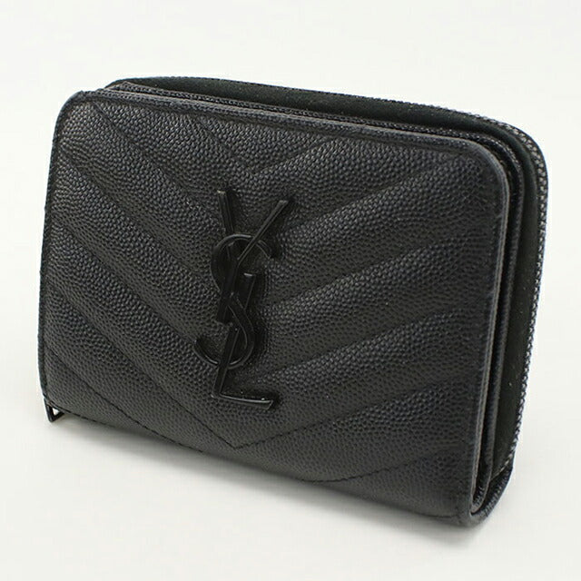 中古 サンローラン 二つ折り財布 二折財布 レディース ブランド SAINT LAURENT モノグラム　コンパクト ジップアラウンドウォレット 403723 USDSL112042011