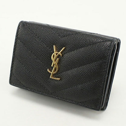 中古 サンローラン 三つ折り財布 三折財布 レディース ブランド SAINT LAURENT YSLモノグラム オリガミ　タイニーウォレット 668274 USDSL112055011