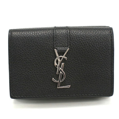 中古 サンローラン 三つ折り財布 三折財布 レディース ブランド SAINT LAURENT YSLロゴ オリガミタイニーウォレット 669959 ブラック USDSL112057011