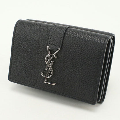 中古 サンローラン 三つ折り財布 三折財布 レディース ブランド SAINT LAURENT YSLロゴ オリガミタイニーウォレット 669959 ブラック USDSL112057011