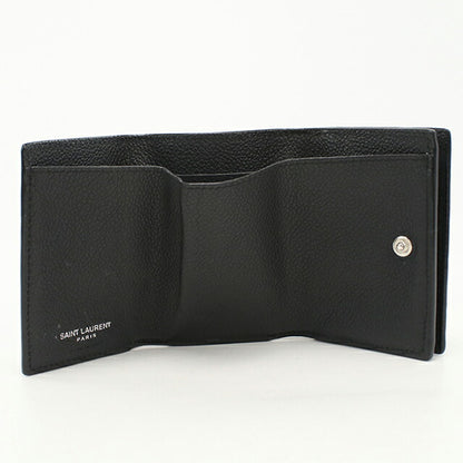 中古 サンローラン 三つ折り財布 三折財布 レディース ブランド SAINT LAURENT YSLロゴ オリガミタイニーウォレット 669959 ブラック USDSL112057011