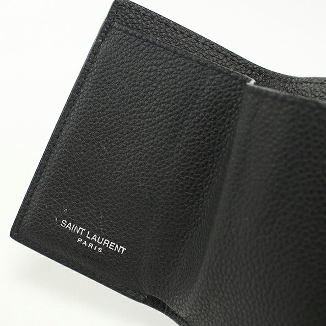 中古 サンローラン 三つ折り財布 三折財布 レディース ブランド SAINT LAURENT YSLロゴ オリガミタイニーウォレット 669959 ブラック USDSL112057011