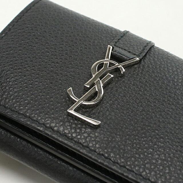中古 サンローラン 三つ折り財布 三折財布 レディース ブランド SAINT LAURENT YSLロゴ オリガミタイニーウォレット 669959 ブラック USDSL112057011