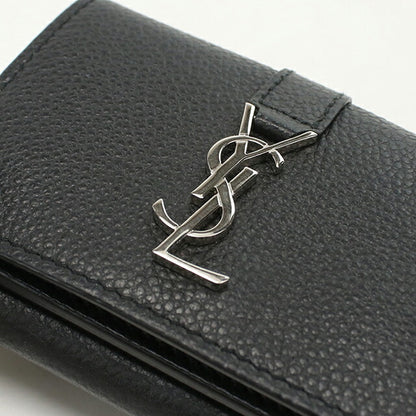 中古 サンローラン 三つ折り財布 三折財布 レディース ブランド SAINT LAURENT YSLロゴ オリガミタイニーウォレット 669959 ブラック USDSL112057011