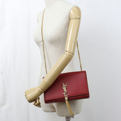 中古 サンローラン ショルダーバッグ レディース ブランド SAINT LAURENT ケイト タッセル ミディアム 354119 レッド USDSL112346011