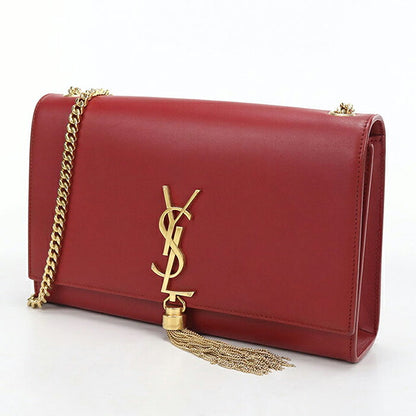 中古 サンローラン ショルダーバッグ レディース ブランド SAINT LAURENT ケイト タッセル ミディアム 354119 レッド USDSL112346011