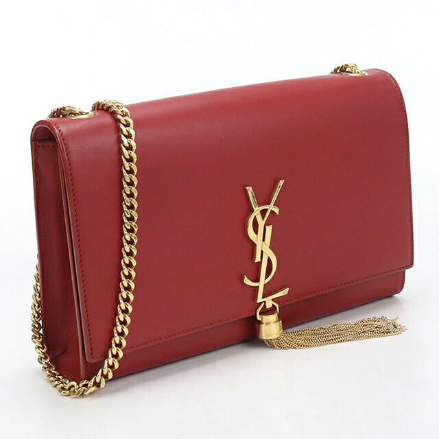 中古 サンローラン ショルダーバッグ レディース ブランド SAINT LAURENT ケイト タッセル ミディアム 354119 レッド USDSL112346011