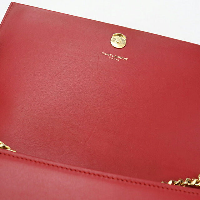 中古 サンローラン ショルダーバッグ レディース ブランド SAINT LAURENT ケイト タッセル ミディアム 354119 レッド USDSL112346011
