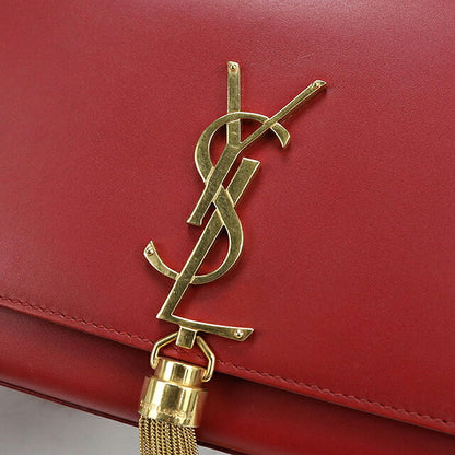 中古 サンローラン ショルダーバッグ レディース ブランド SAINT LAURENT ケイト タッセル ミディアム 354119 レッド USDSL112346011