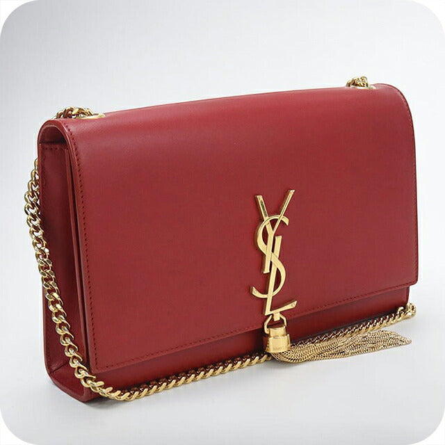 中古 サンローラン ショルダーバッグ レディース ブランド SAINT LAURENT ケイト タッセル ミディアム 354119 レッド USDSL112346011