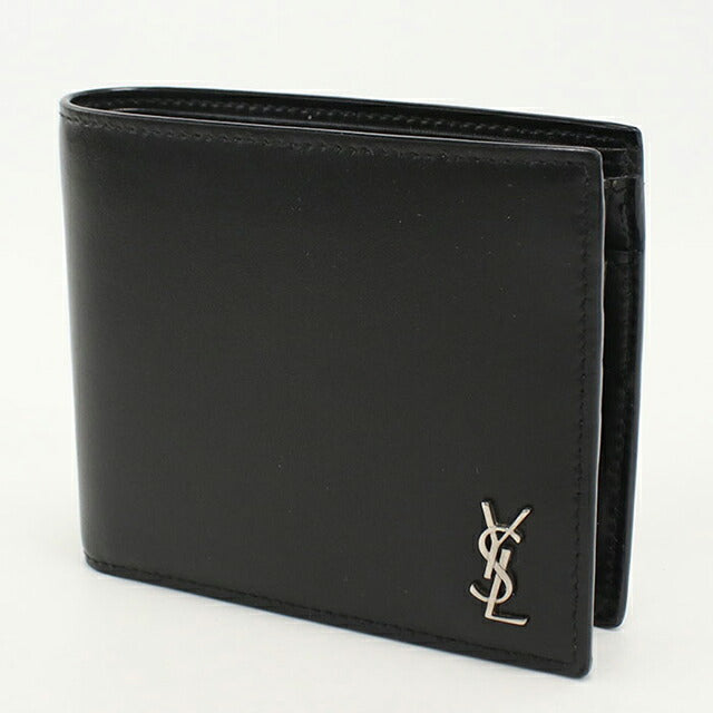 中古 サンローラン 二つ折り財布 二折財布 メンズ ブランド SAINT LAURENT タイニーカサンドラEW コインパース付きウォレット 610193 USDSL112707011