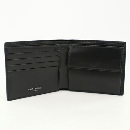 中古 サンローラン 二つ折り財布 二折財布 メンズ ブランド SAINT LAURENT タイニーカサンドラEW コインパース付きウォレット 610193 USDSL112707011