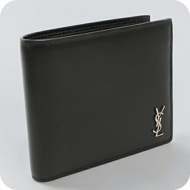 中古 サンローラン 二つ折り財布 二折財布 メンズ ブランド SAINT LAURENT タイニーカサンドラEW コインパース付きウォレット 610193 USDSL112707011