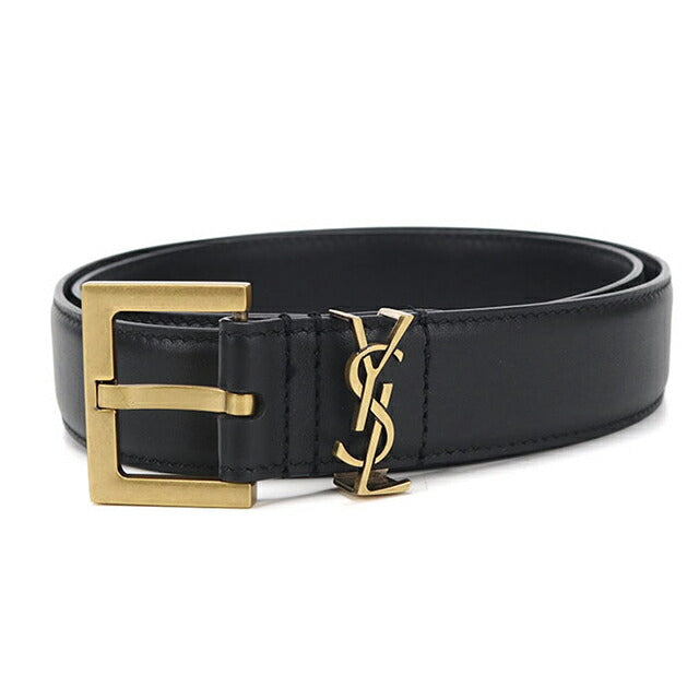 中古 サンローラン ベルト レディース ブランド SAINT LAURENT スクエアバックル レザー 558080 ブラック USDSL112935011