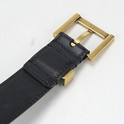 中古 サンローラン ベルト レディース ブランド SAINT LAURENT スクエアバックル レザー 558080 ブラック USDSL112935011