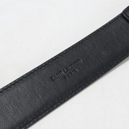 中古 サンローラン ベルト レディース ブランド SAINT LAURENT スクエアバックル レザー 558080 ブラック USDSL112935011