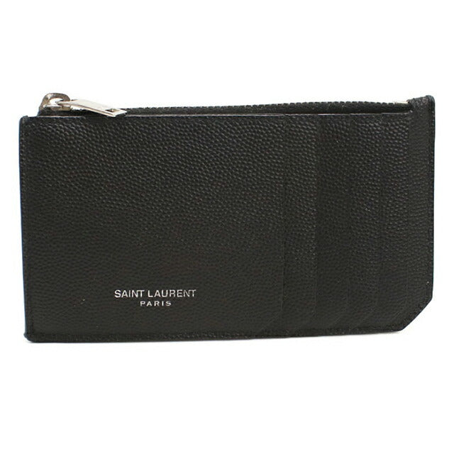 中古 サンローラン コインケース レディース ブランド SAINT LAURENT フラグメント ジップポーチ 609362 ブラック USDSL113165011