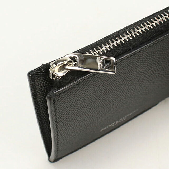 中古 サンローラン コインケース レディース ブランド SAINT LAURENT フラグメント ジップポーチ 609362 ブラック USDSL113165011