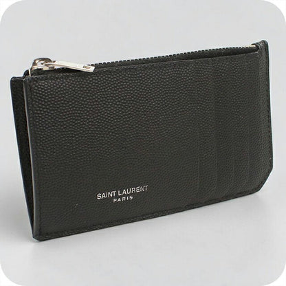 中古 サンローラン コインケース レディース ブランド SAINT LAURENT フラグメント ジップポーチ 609362 ブラック USDSL113165011