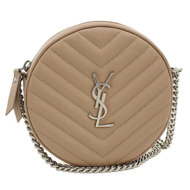 中古 サンローラン ショルダーバッグ レディース ブランド SAINT LAURENT ヴィニル チェーン 610436 ベージュ USDSL113361011