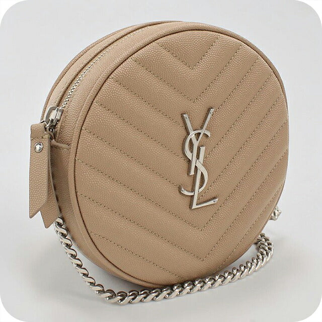 中古 サンローラン ショルダーバッグ レディース ブランド SAINT LAURENT ヴィニル チェーン 610436 ベージュ USDSL113361011