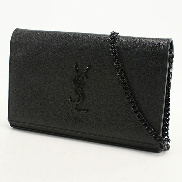 中古 サンローラン チェーンウォレット レディース ブランド SAINT LAURENT YSLモノグラム レザー 377829 ブラック USDSL113581011
