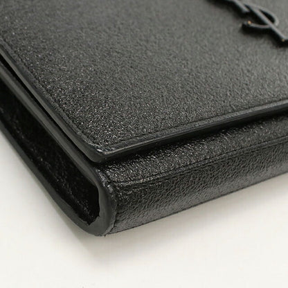 中古 サンローラン チェーンウォレット レディース ブランド SAINT LAURENT YSLモノグラム レザー 377829 ブラック USDSL113581011
