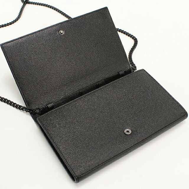 中古 サンローラン チェーンウォレット レディース ブランド SAINT LAURENT YSLモノグラム レザー 377829 ブラック USDSL113581011