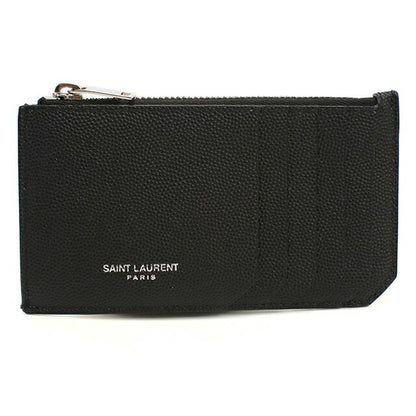 中古 サンローラン コインケース ユニセックス ブランド SAINT LAURENT フラグメント ジップポーチ レザー 609362 ブラック USDSL113583011
